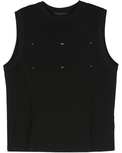 HELIOT EMIL T-shirt sans manche à logo imprimé - Noir