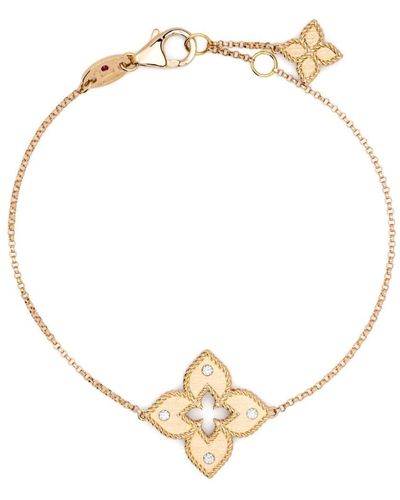 Roberto Coin Bracelet Venetian Princess en or rose 18ct serti de diamants - Blanc