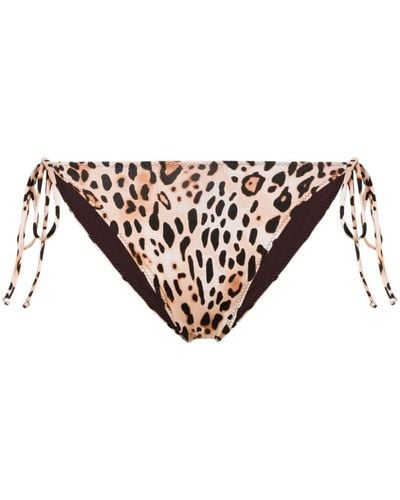 Mc2 Saint Barth Marielle Leopard-print Bikini Bottom - White