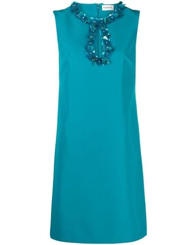 P.A.R.O.S.H. Maxi-jurk Met Bloemenprint - Blauw