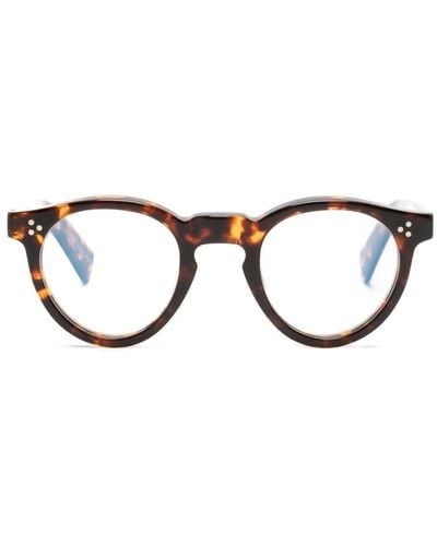 Lesca Urbi round-frame glasses - Marrón
