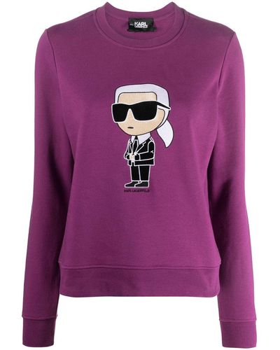 Karl Lagerfeld Ikonik 2.0 Cotton Sweatshirt - Purple