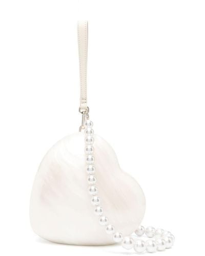 Simone Rocha Mittelgroße Pearl Heart Tasche - Weiß