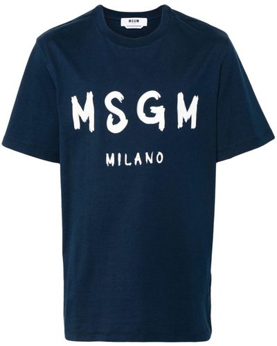 MSGM ロゴ Tシャツ - ブルー