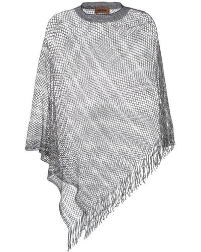 Missoni Frayed-detailing Knitted Top - Grey
