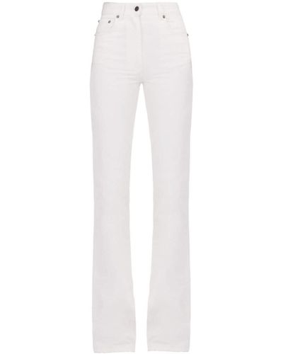Ferragamo High-waist Straight-leg Denim Pants - White