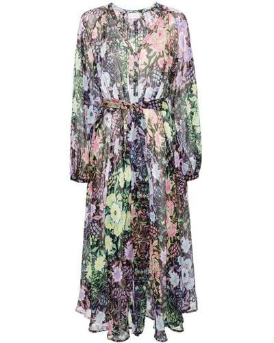 Pierre Louis Mascia Floral-print silk maxi dress - Bianco