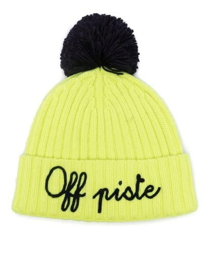 Mc2 Saint Barth Off Piste-embroidered Ribbed-knit Beanie - Yellow