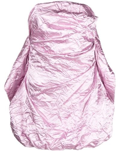 The Attico Ruffled Strapless Minidress - Pink