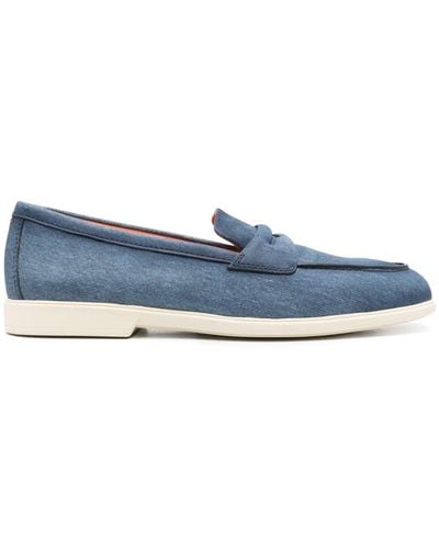 Santoni Malibu Leather Loafers - Blue
