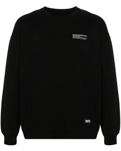 Neighborhood Logo-embroidered Cotton Sweatshirt - Black