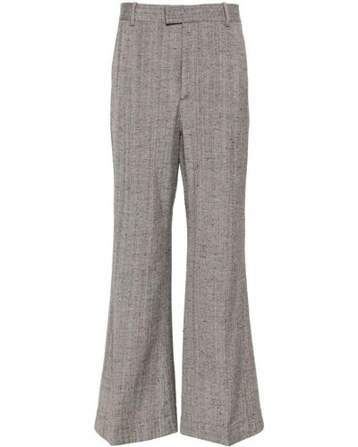 Bottega Veneta Mélange Tailored Flared Trousers - Grey
