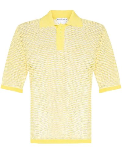 Bottega Veneta Short-sleeve Sheer Polo Shirt - Yellow