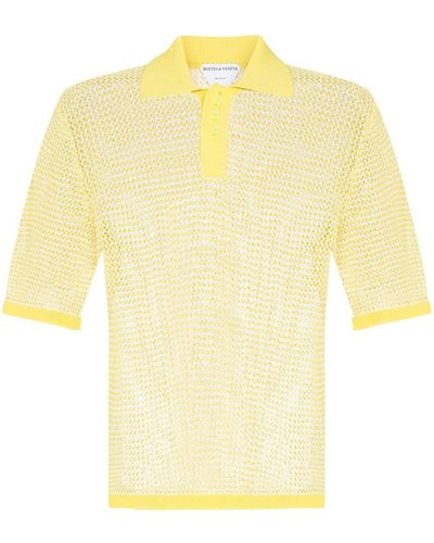 Bottega Veneta Polo translúcido de manga corta - Amarillo