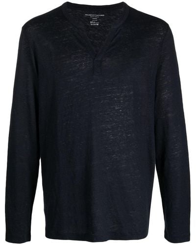 Majestic Filatures V-neck Long-sleeve Sweater - Blue