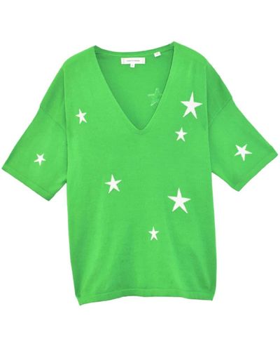 Chinti & Parker Star-intarsia cotton knitted T-shirt - Grün