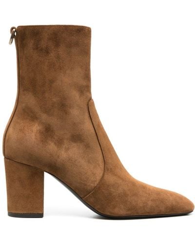 Saint Laurent Betty 70mm Suede Boots - Brown