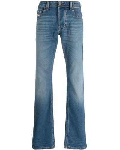 DIESEL Straight-Leg-Jeans mit Logo-Patch - Blau