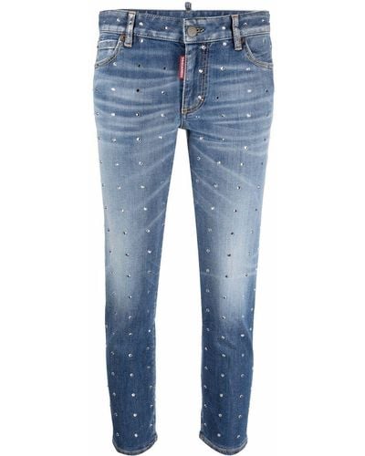 DSquared² Jeans Verfraaid Met Kristallen - Blauw