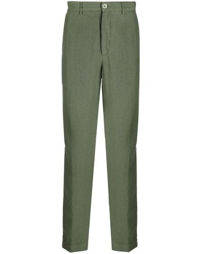 120% Lino Straight-leg Linen Trousers - Green