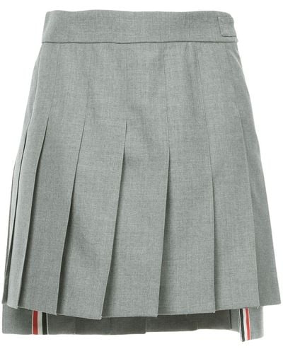 Thom Browne Dropped Back Mini Pleated Skirt - Gray
