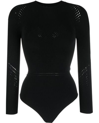 Zadig & Voltaire Perforated Slim-cut Bodysuit - Black