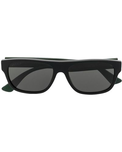 Gucci Gestreifte Sonnenbrille - Schwarz