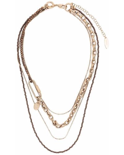 Brunello Cucinelli Layered Multi-chain Necklace - Brown