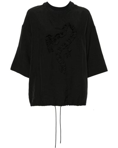 Christian Wijnants Thabani Ruffle-appliqué T-shirt - Black
