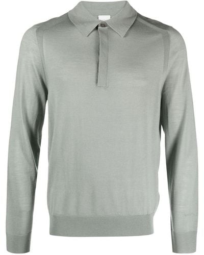 Paul Smith Polo-collar Merino Sweater - Gray