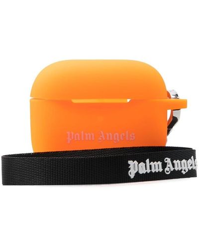 Palm Angels Étui pour Airpod à logo imprimé - Orange