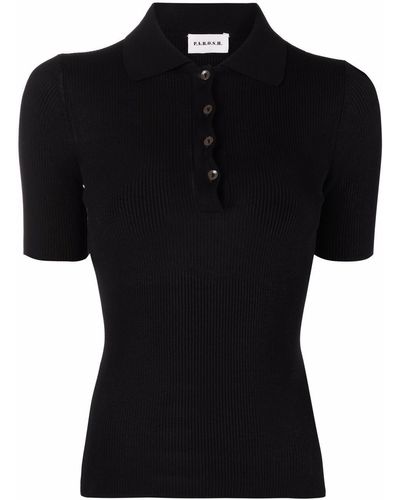 P.A.R.O.S.H. Polo-collar Knitted Top - Black