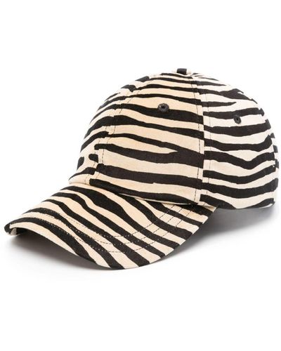 Rabanne Tiger-striped Cotton Cap - White