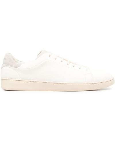 Kiton Pebbled-leather Trainers - White
