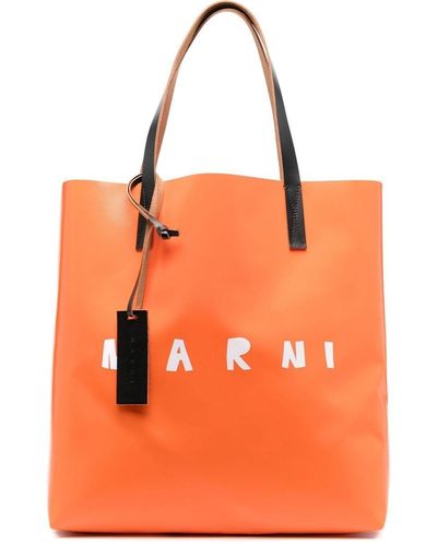 Marni Shopper Met Tonale Logoprint - Oranje