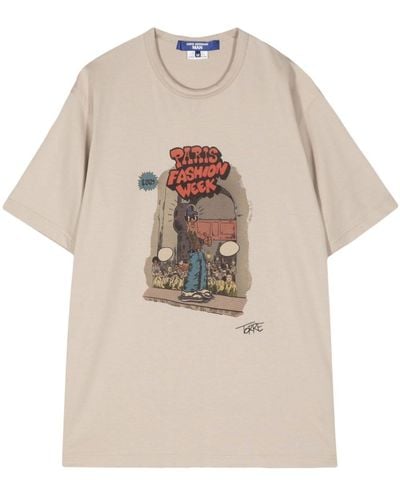 Junya Watanabe Graphic-print Cotton T-shirt - ナチュラル