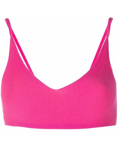 Jacquemus Pink Le Valensole Knitted Crop Top