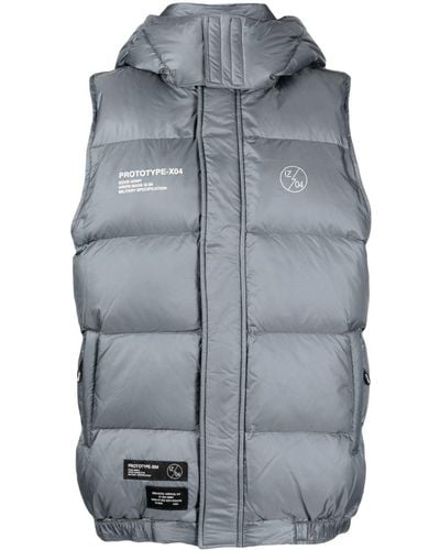 Izzue Detachable-hood Quilted Down Gilet - Blue