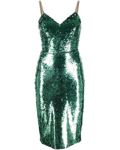 Philipp Plein Sequin Embellished Midi Dress - Green