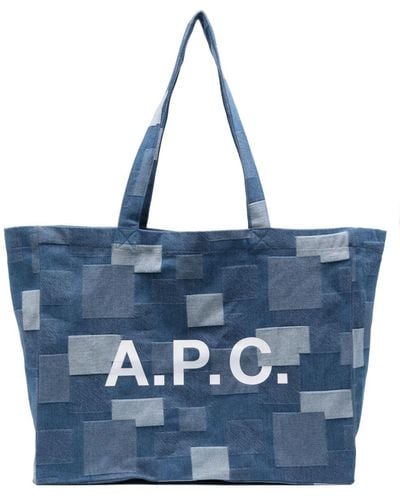 A.P.C. Denim Tote Bag - Blue