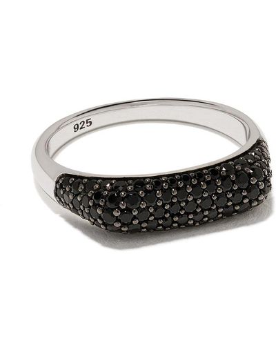 Tom Wood 'Knut' Ring mit schwarzem Spinell - Weiß