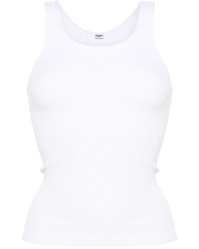 Balenciaga Geripptes Trägershirt - Weiß