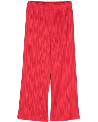 Pleats Please Issey Miyake Thicker Bottoms straight-leg trousers - Rouge