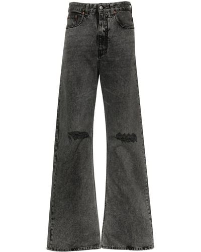 MM6 by Maison Martin Margiela Numbers-patch Straight Jeans - Grey