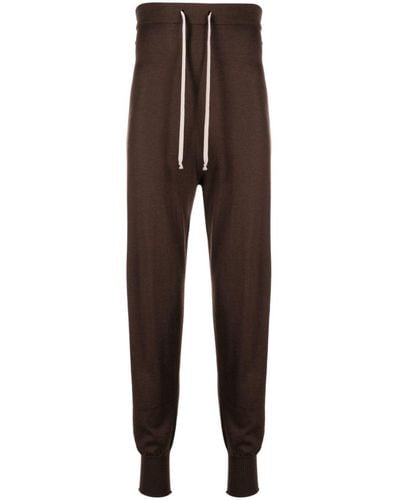 Rick Owens Knitted Cashmere-blend Track Pants - Brown
