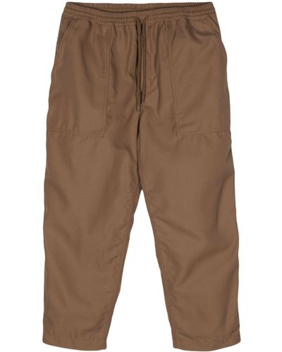 Comme des Garçons Drawstring Cropped Trousers - Brown