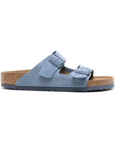 Birkenstock Arizona Pantoletten aus Wildleder - Blau