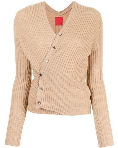 Cashmere In Love Inez Ribbed-knit Cropped Cardigan - Natural
