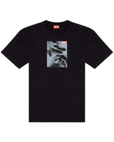 DIESEL T-boxt-k4 T-shirt Met Print - Zwart