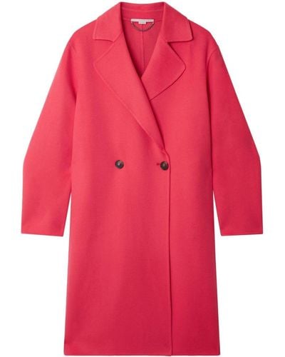 Stella McCartney Manteau en laine à boutonnière croisée - Rouge
